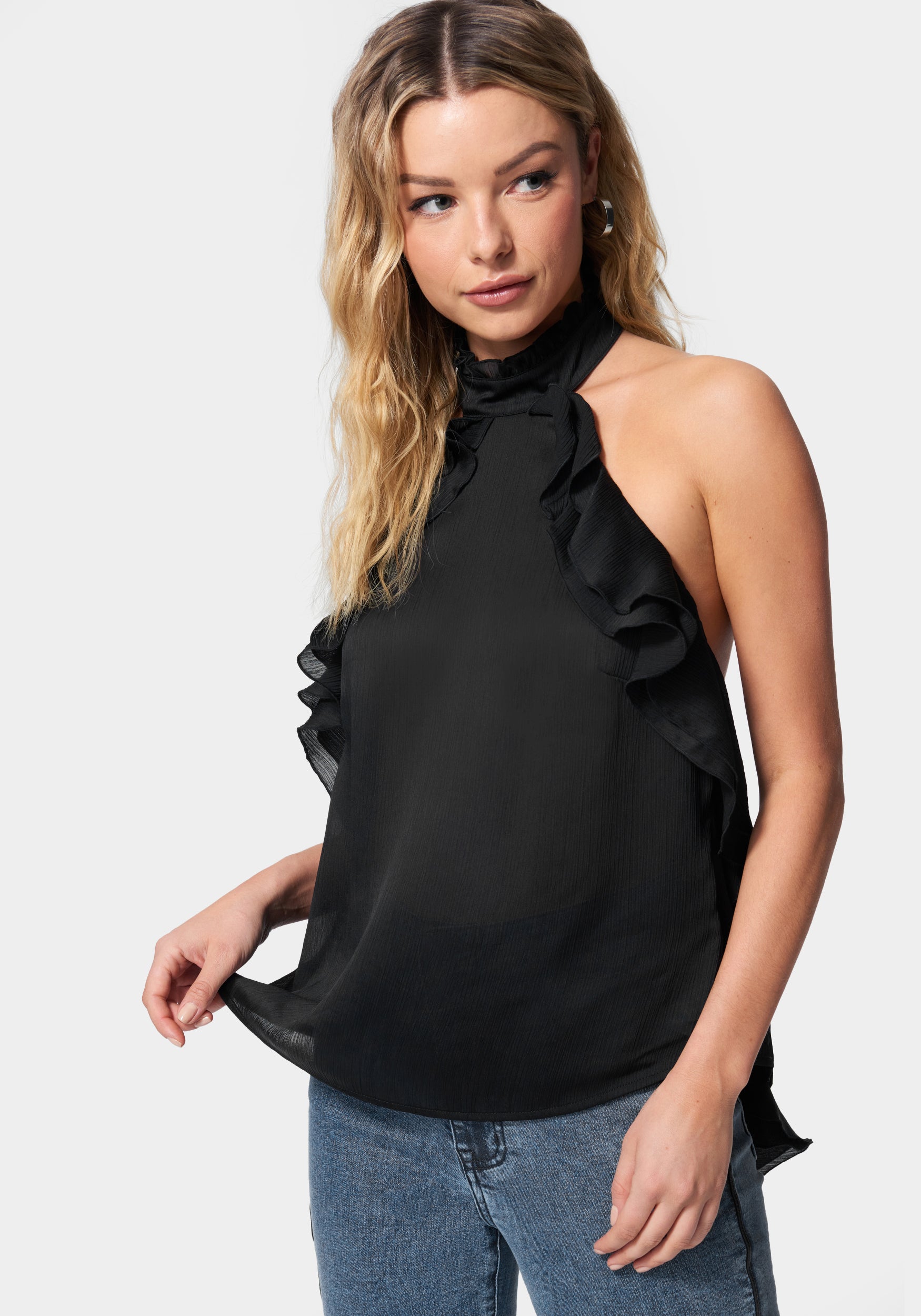 Ruffle Detail Halter Top