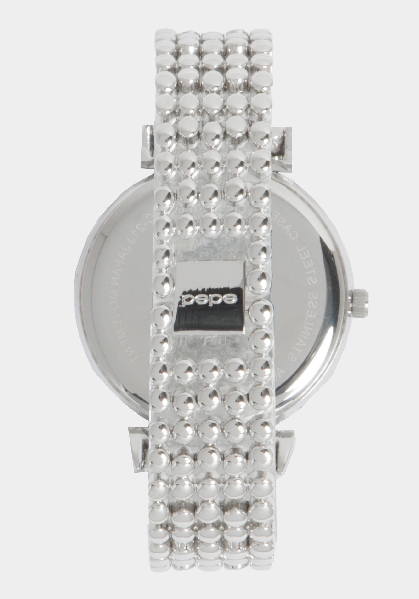 Silver Dial Crystal Bezel Watch