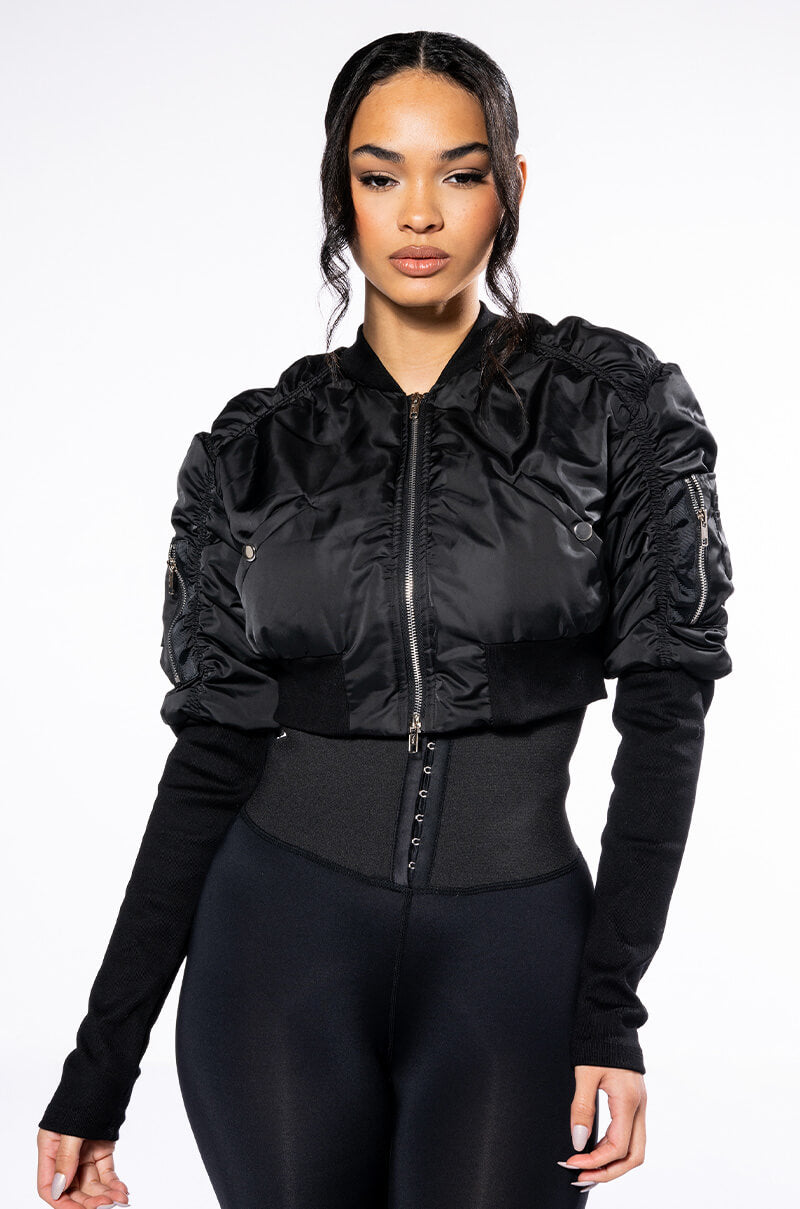 BABBS SKINNY ARM BOMBER JACKET