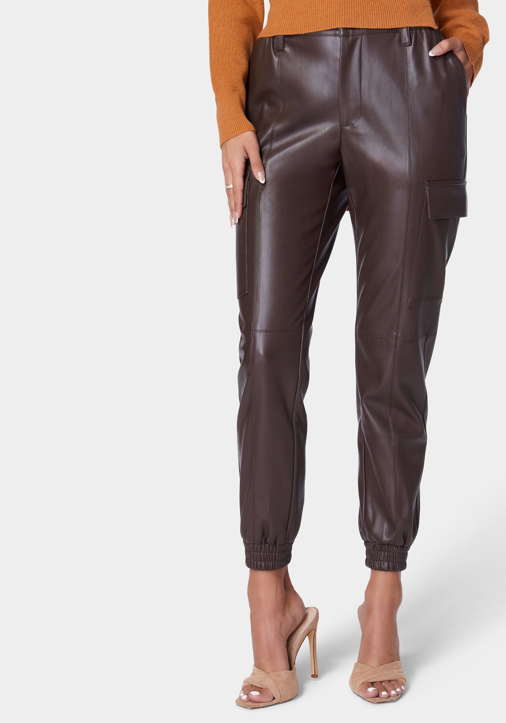 Vegan Leather Cargo Pocket Jogger