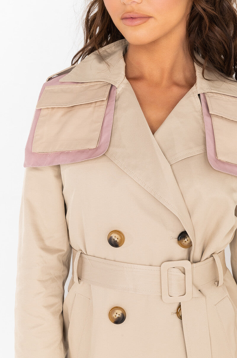 UPPER POCKET TRENCH COAT