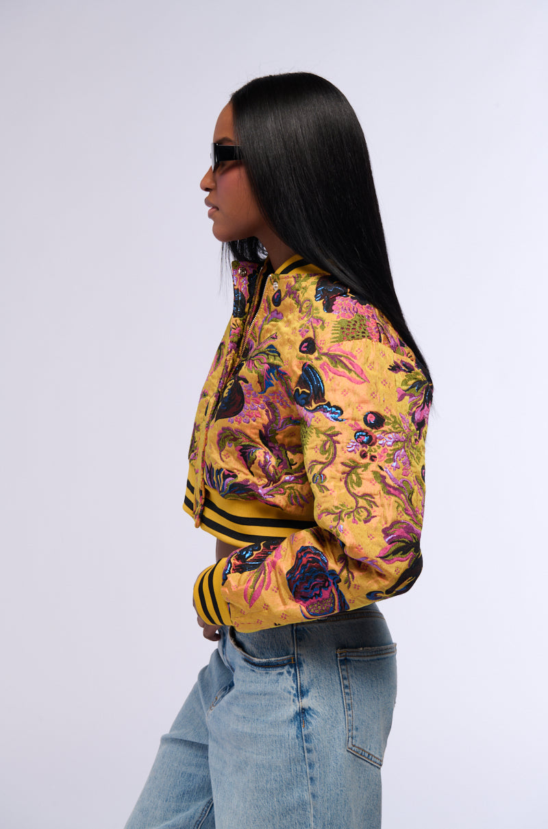 BROCADE TAPESTRY VARSITY BOMBER