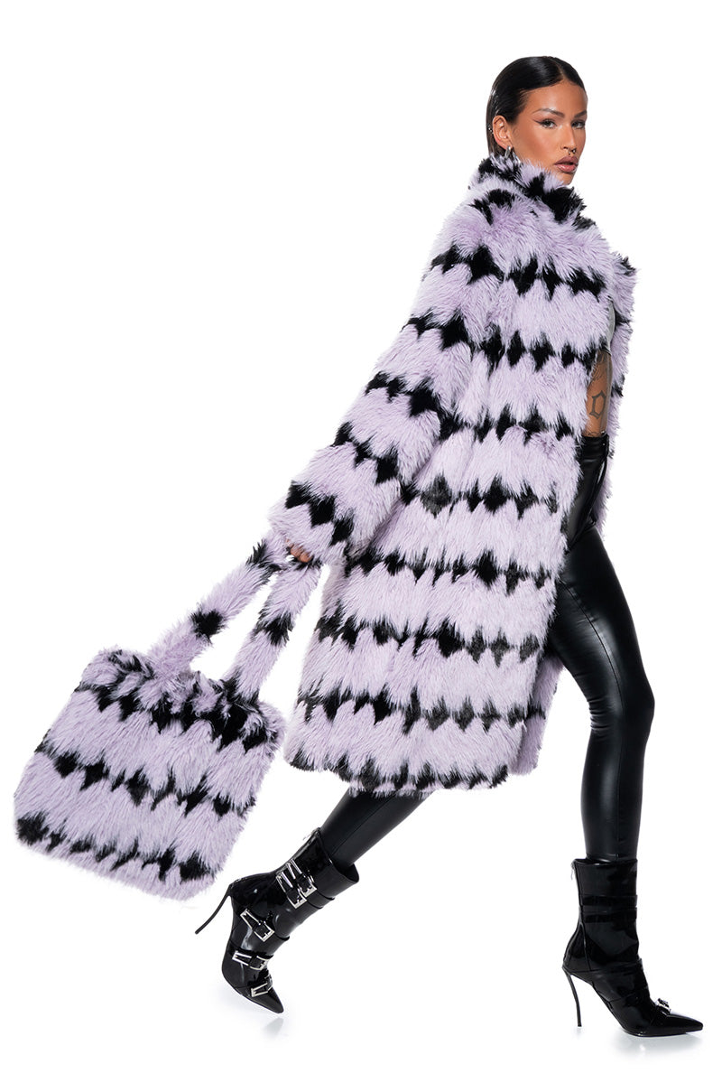 COCO LONG FAUX FUR WITH PATTERN