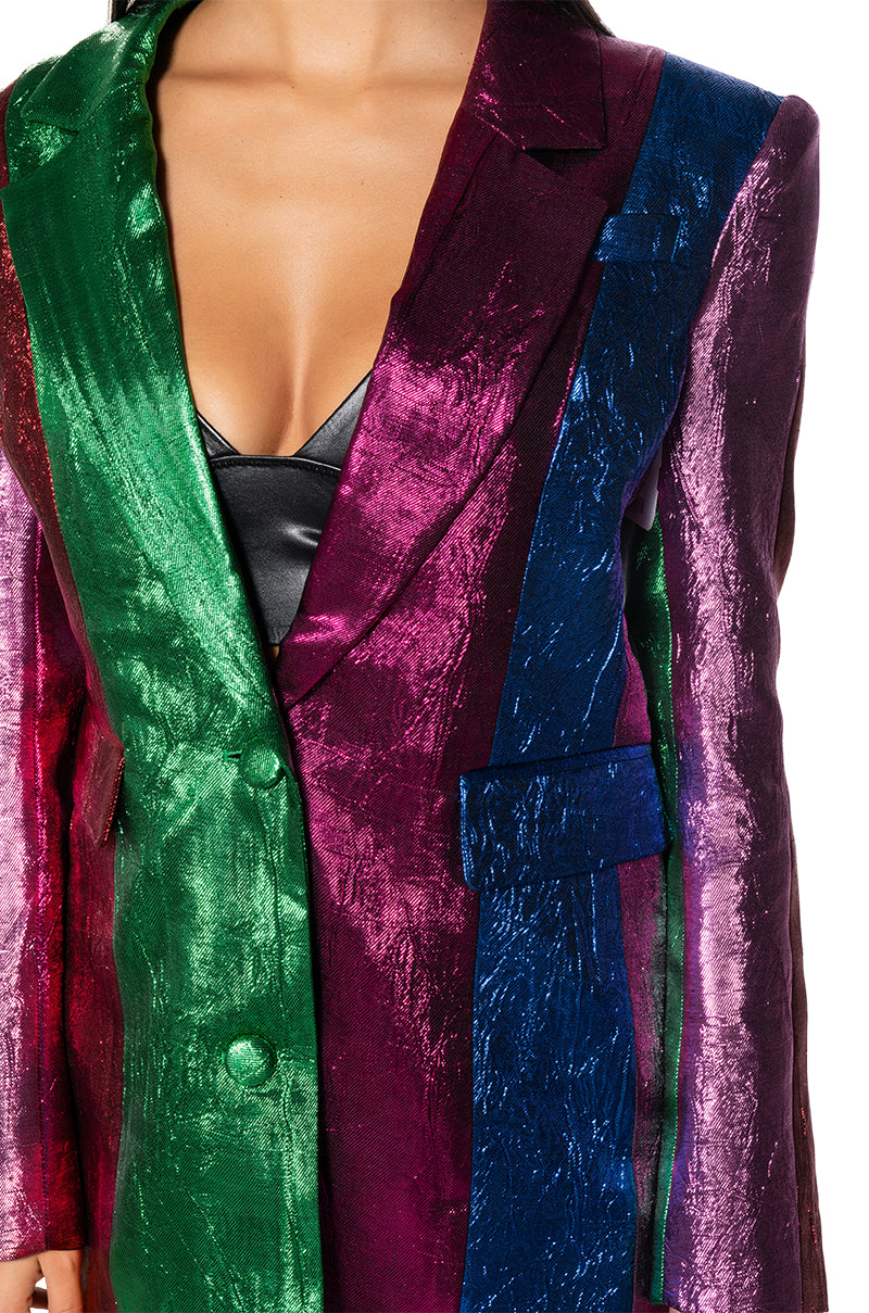 LOVE ON TOP RAINBOW HOLIDAY BLAZER