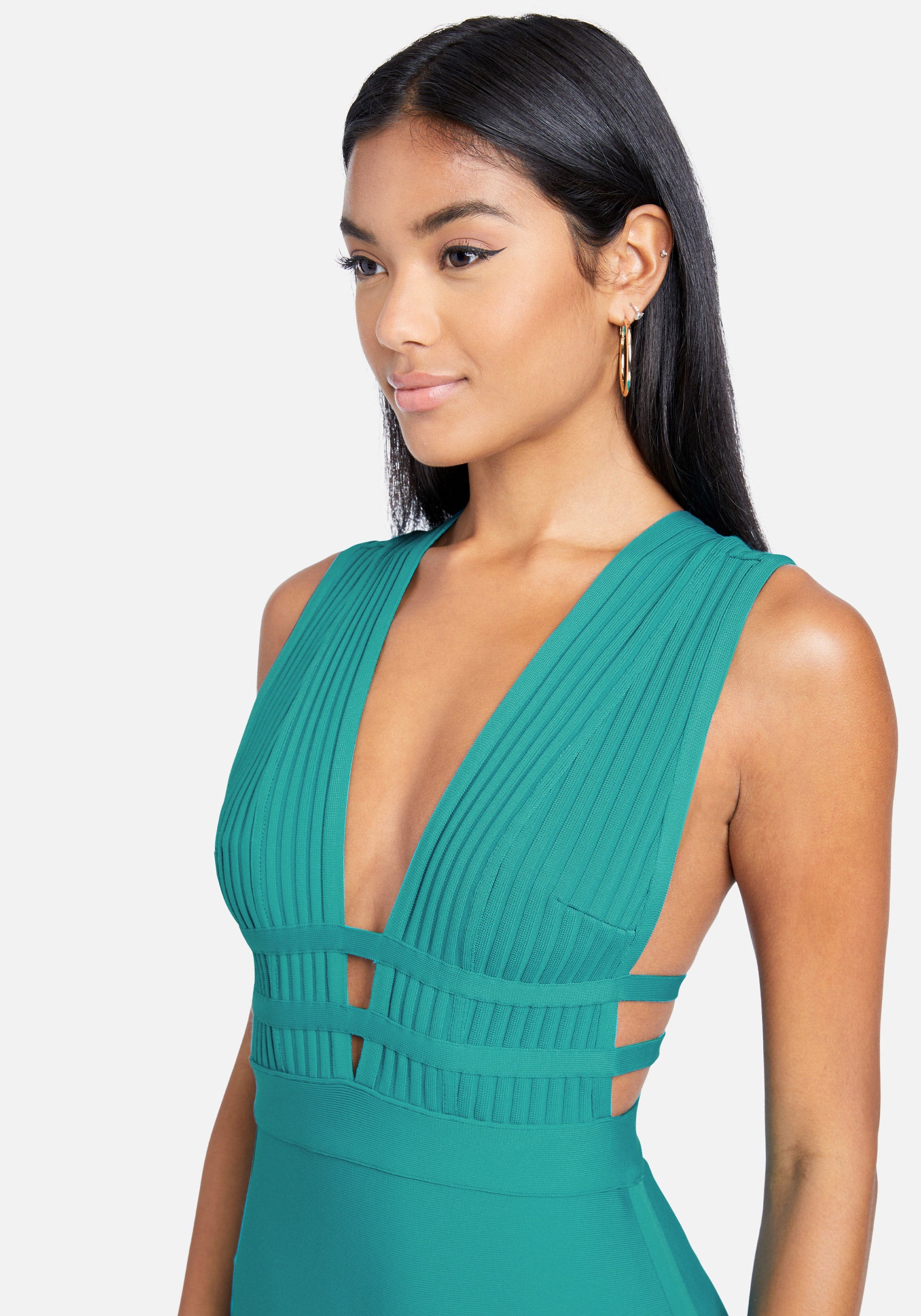 Plunge Neck Bandage Dress