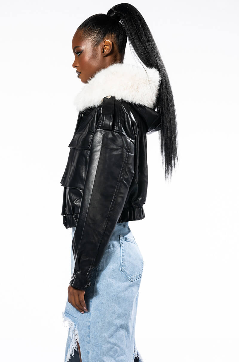 ZOLA BOMBER MOTO WITH FUR LINING