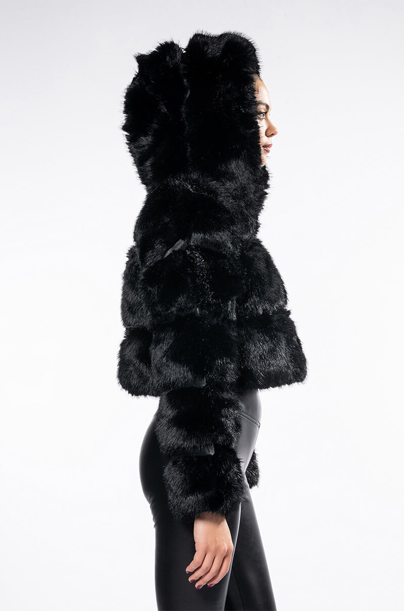 MUFFIN SOFT AND LUXE CROP FUR JACKET