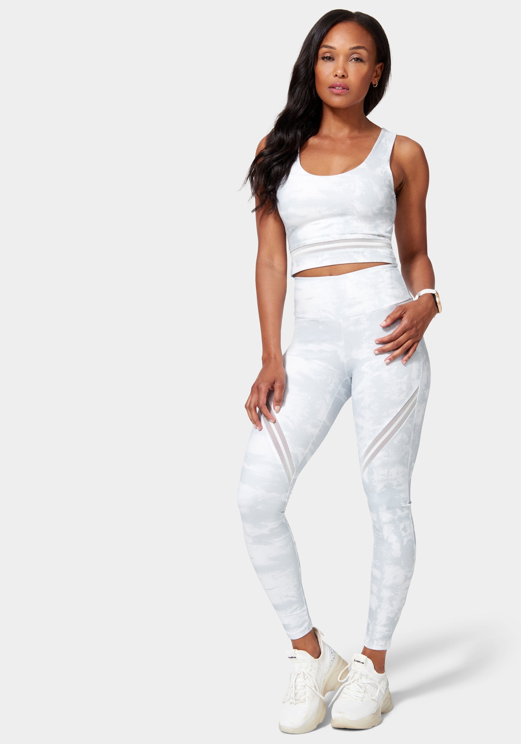 Bebe Logo Legging With Mesh Detail