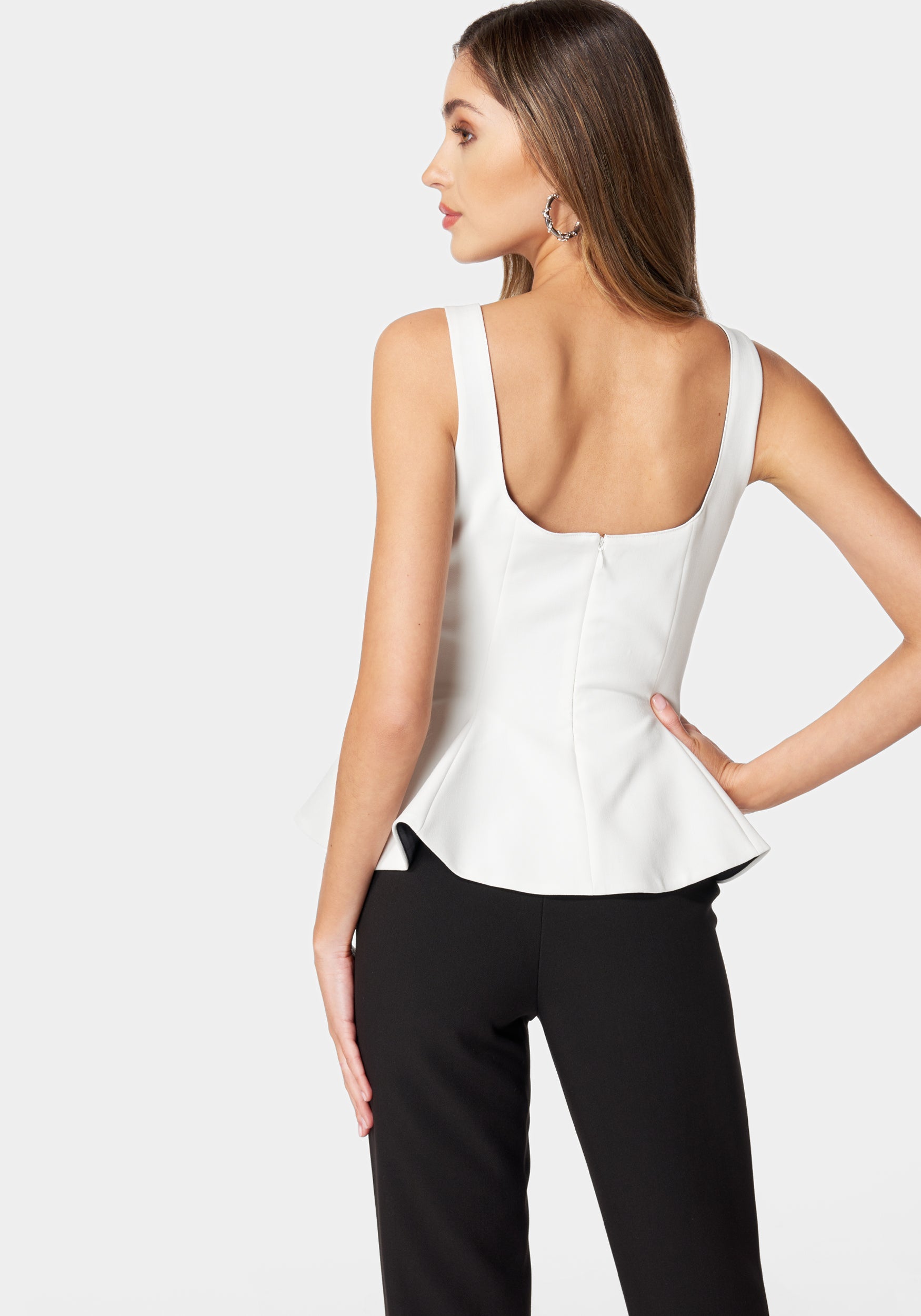 Thin Strap Peplum Top