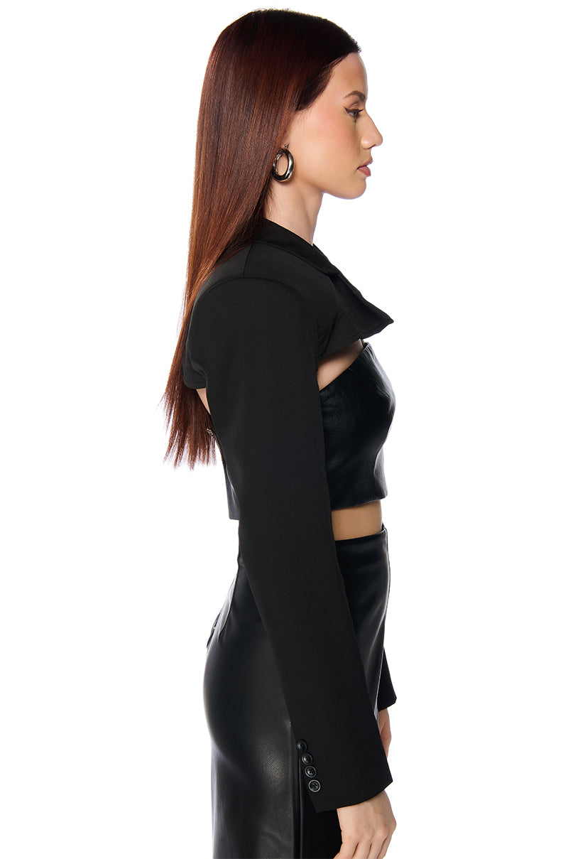 ULTRA CROP BLAZER BOLERO IN BLACK