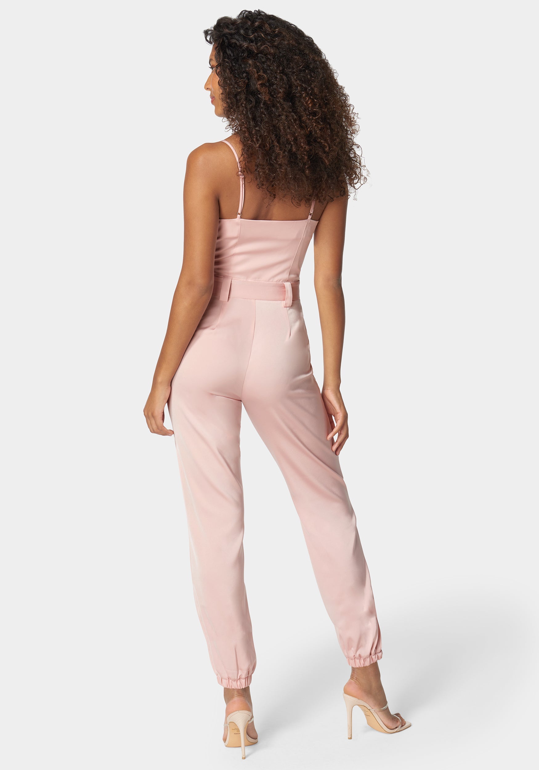 Self Tie Bustier Jogger Jumpsuit