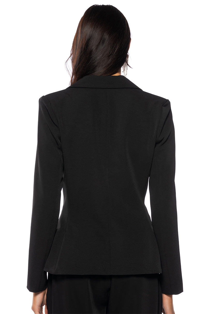 REGUM CINCH WAIST STRUCTURED BLAZER