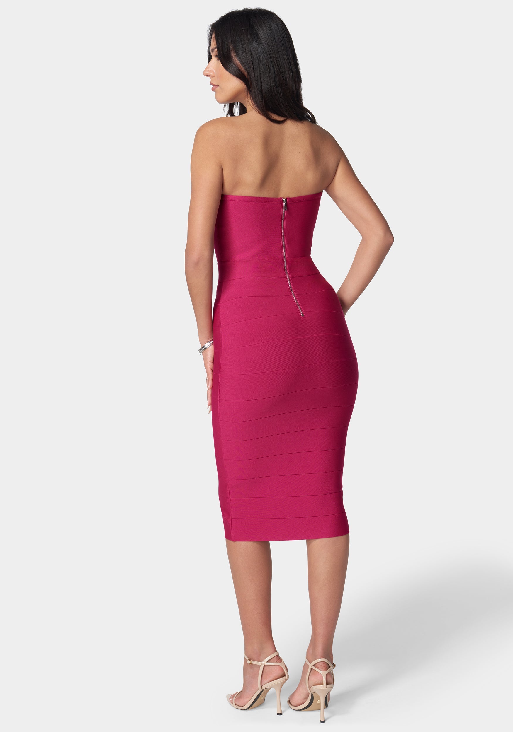 Bandage Lace-Up Strapless Dress