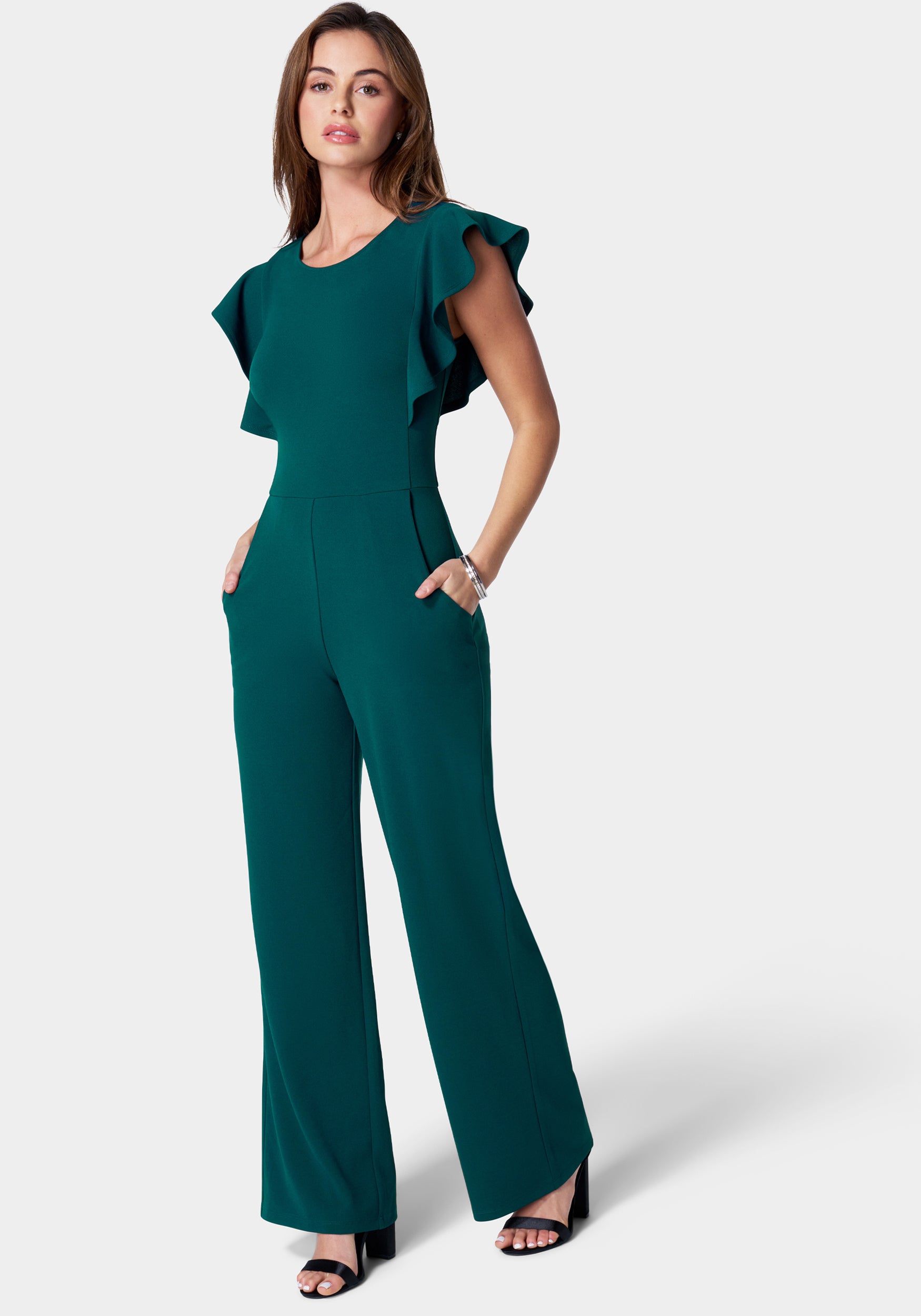 Flutter Sleeve Core Jumpsuit