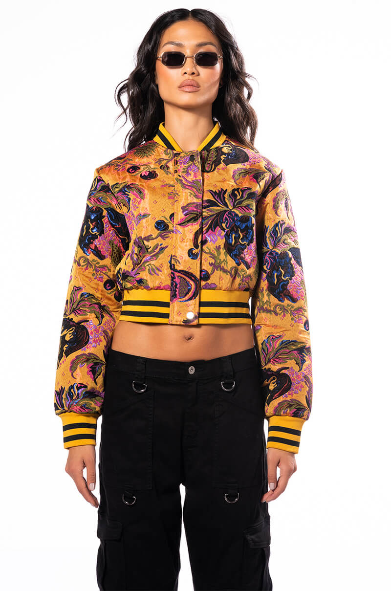 BROCADE TAPESTRY VARSITY BOMBER