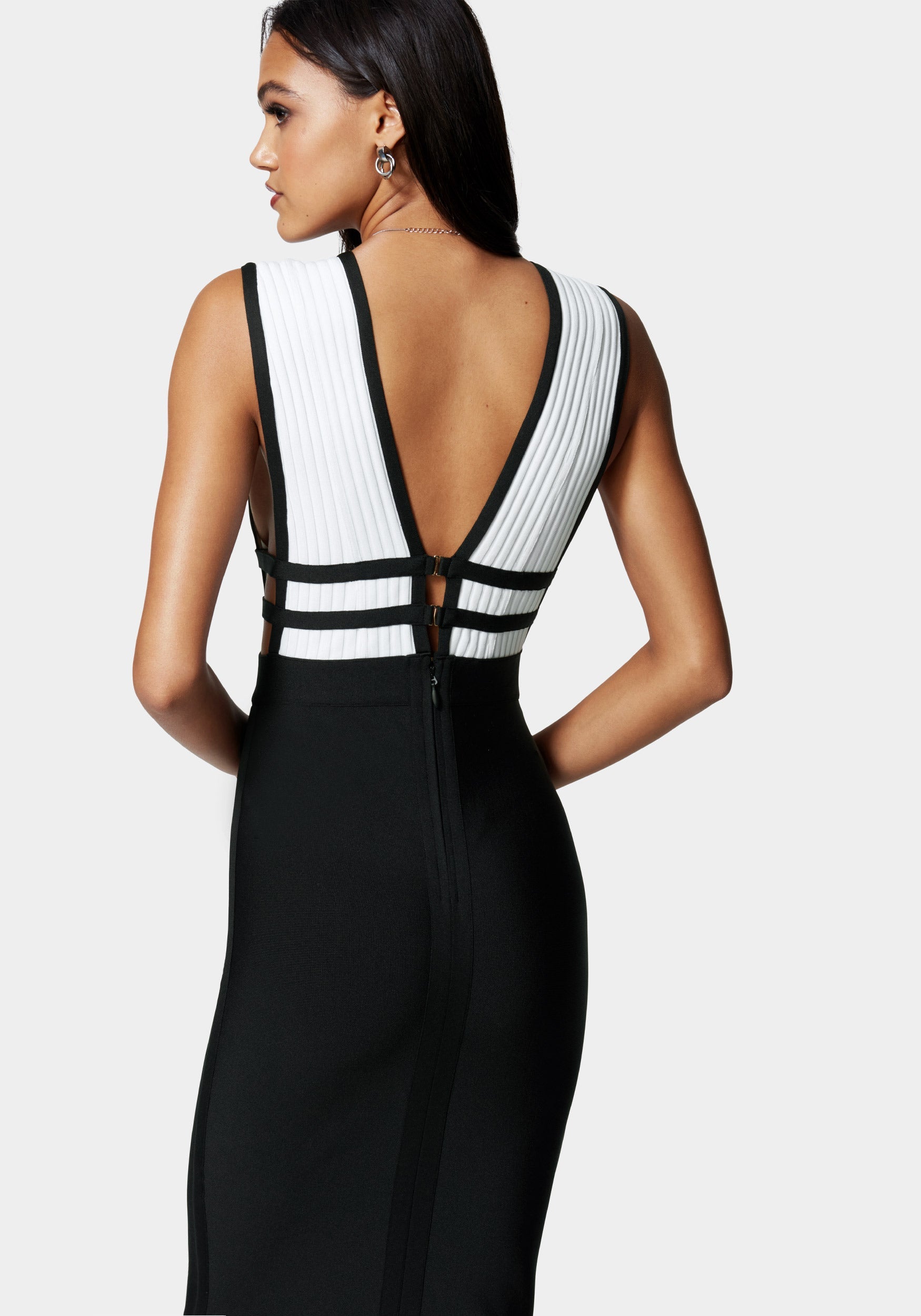 Plunge Neck Bandage Dress