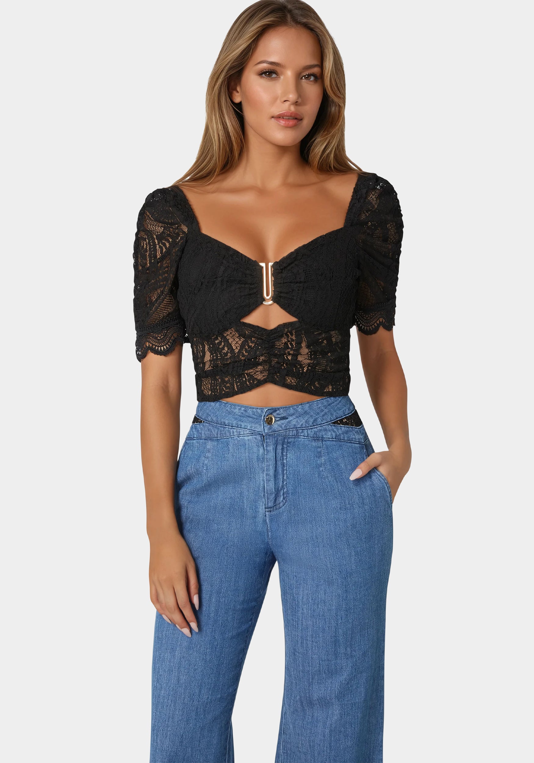 Puff Sleeve Lace Top