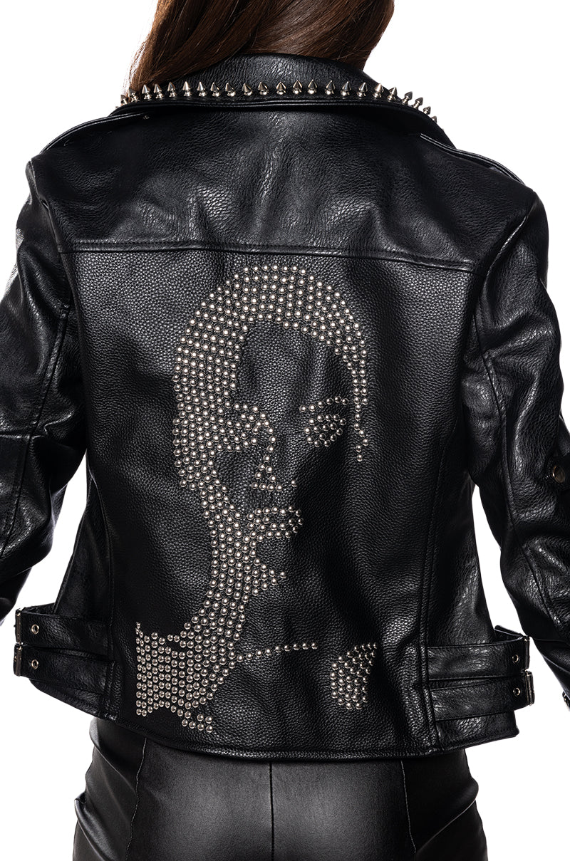 DISTURBIA EMBELLISHED MOTO JACKET