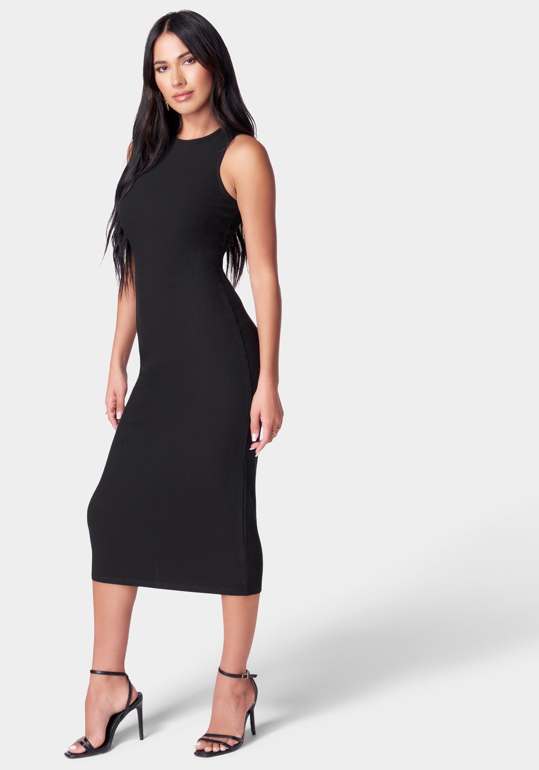 Rib Sleeveless Midi Dress