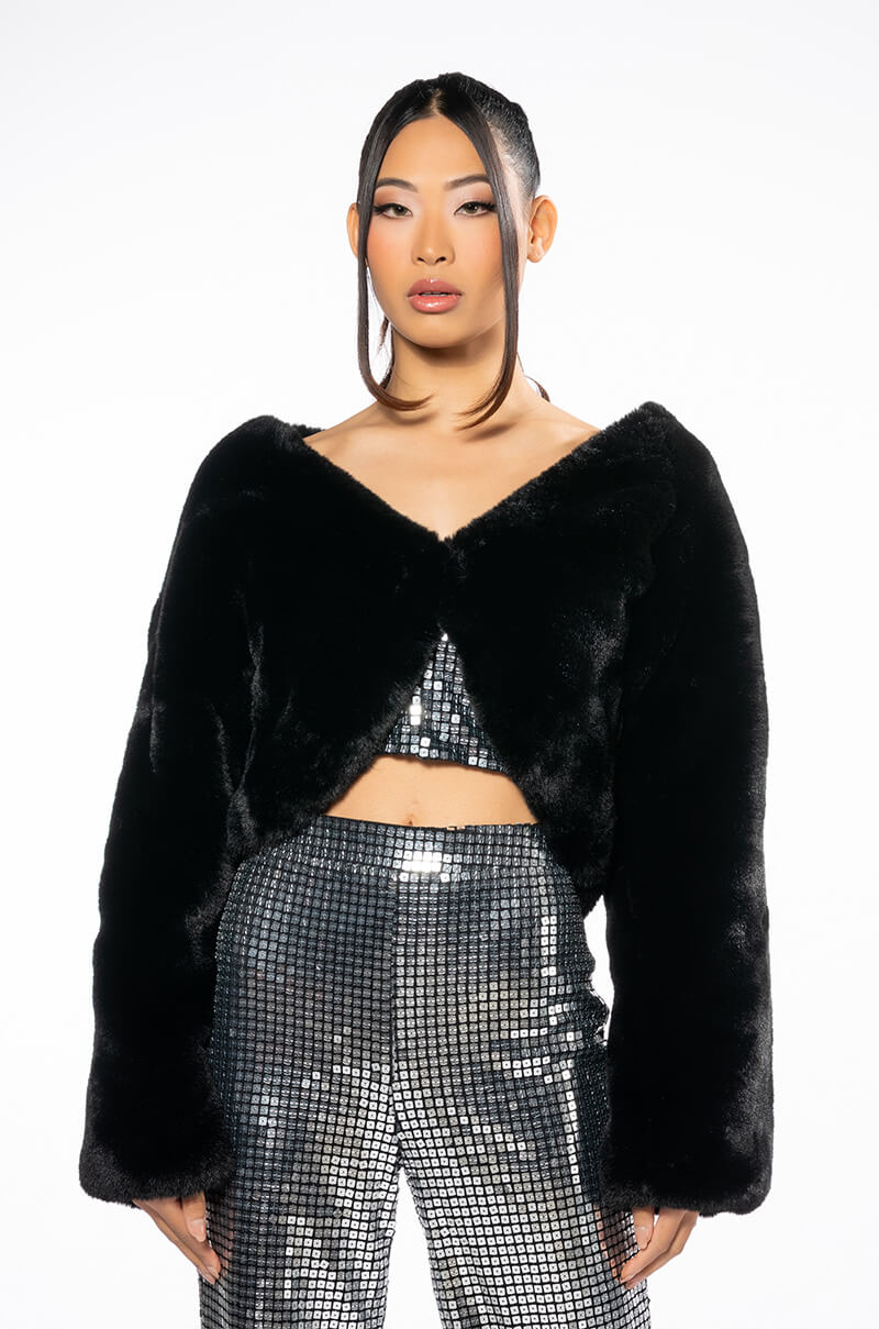 JACQUELINE CROPPED FAUX FUR