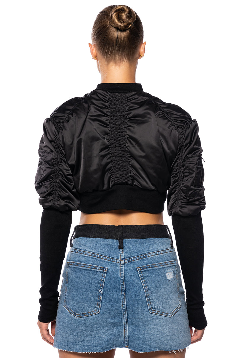 BABBS SKINNY ARM BOMBER JACKET