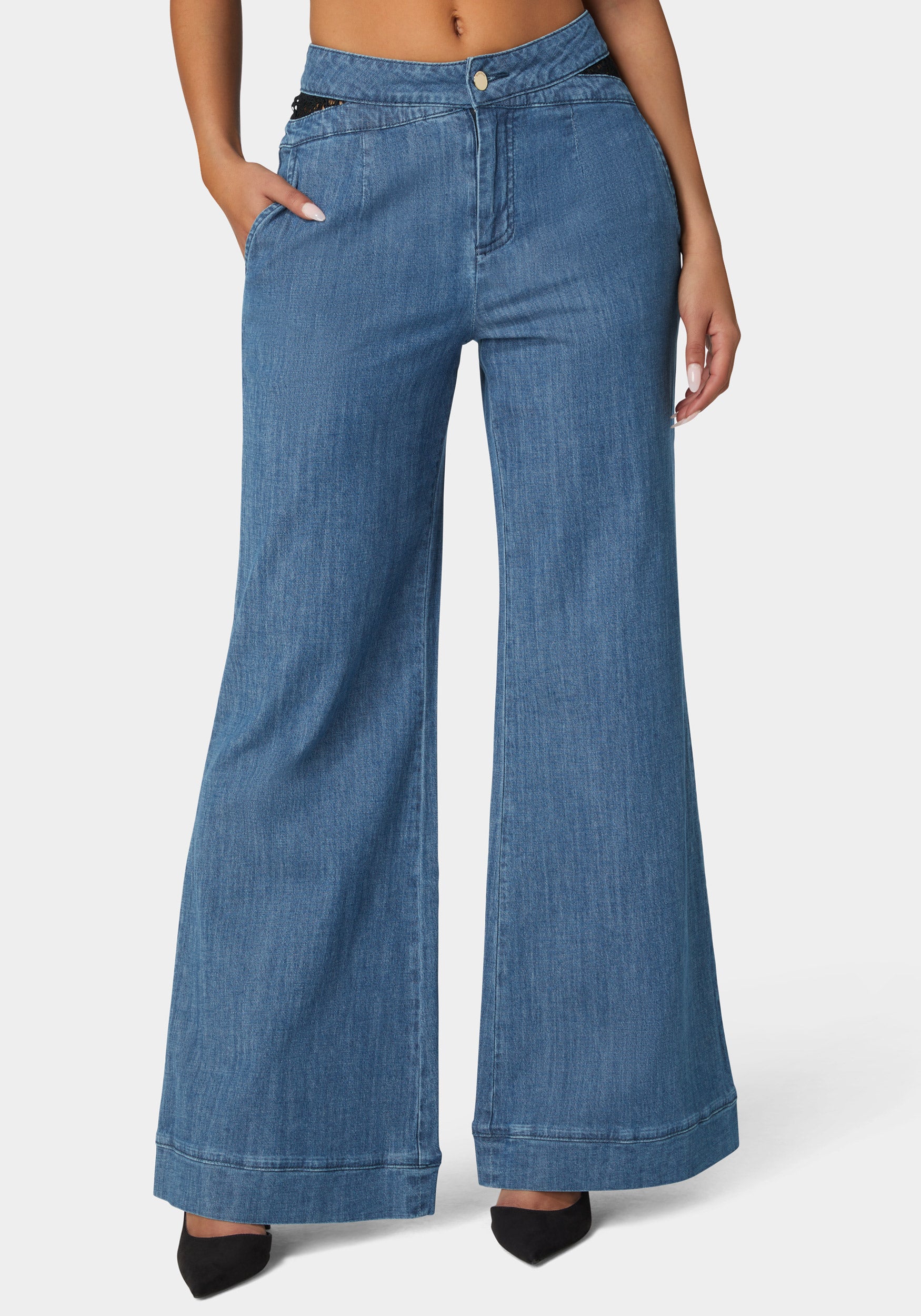 High Waist Ultra Wide Leg Denim Pant