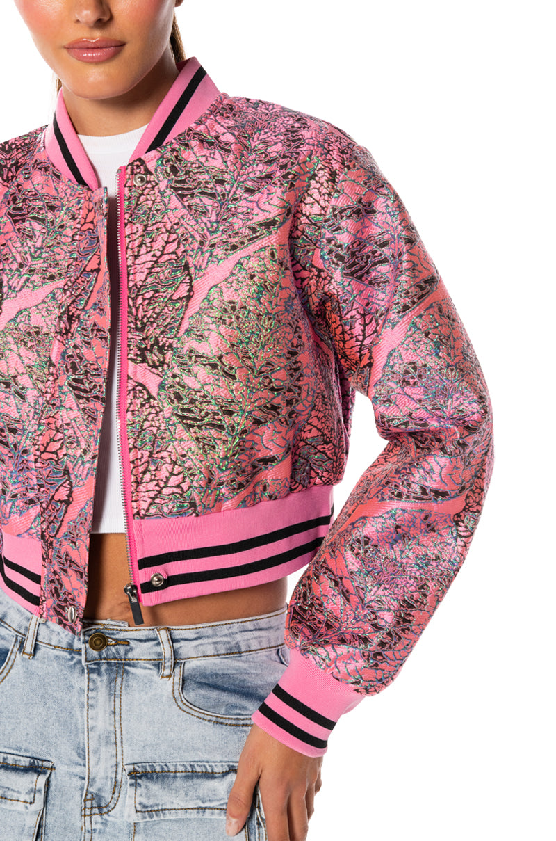 BROCADE TAPESTRY SPRING BOMBER