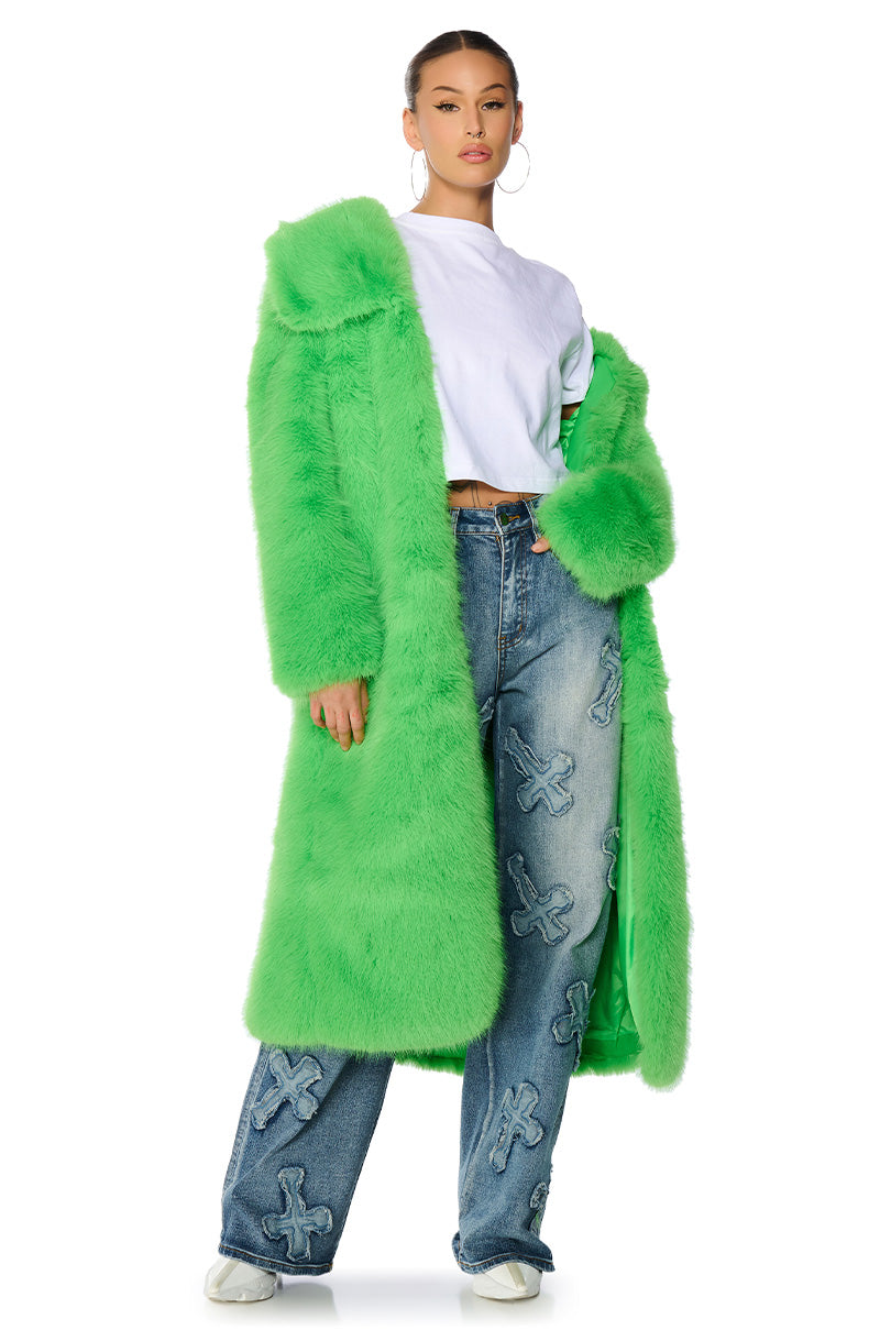 CADENCE FAUX FUR LONG JACKET