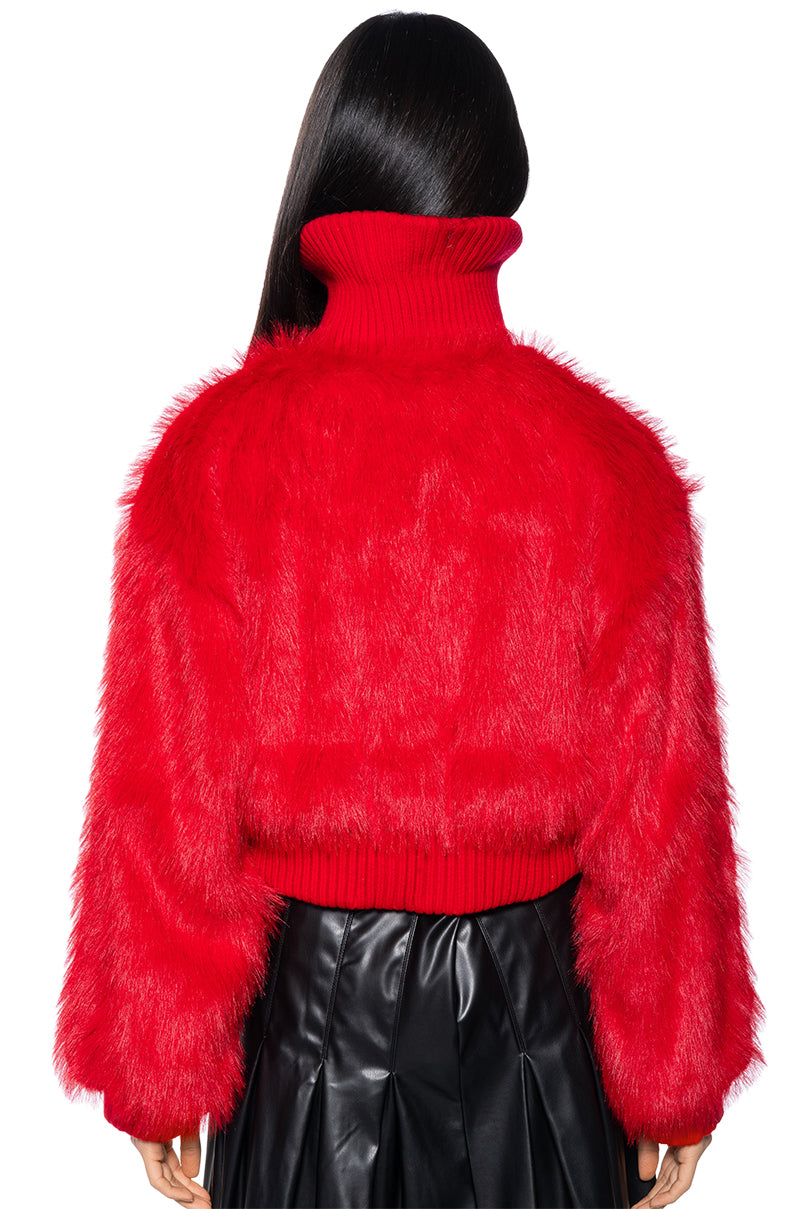 LOVE YOU BETTER FAUX FUR RIB TRIM JACKET