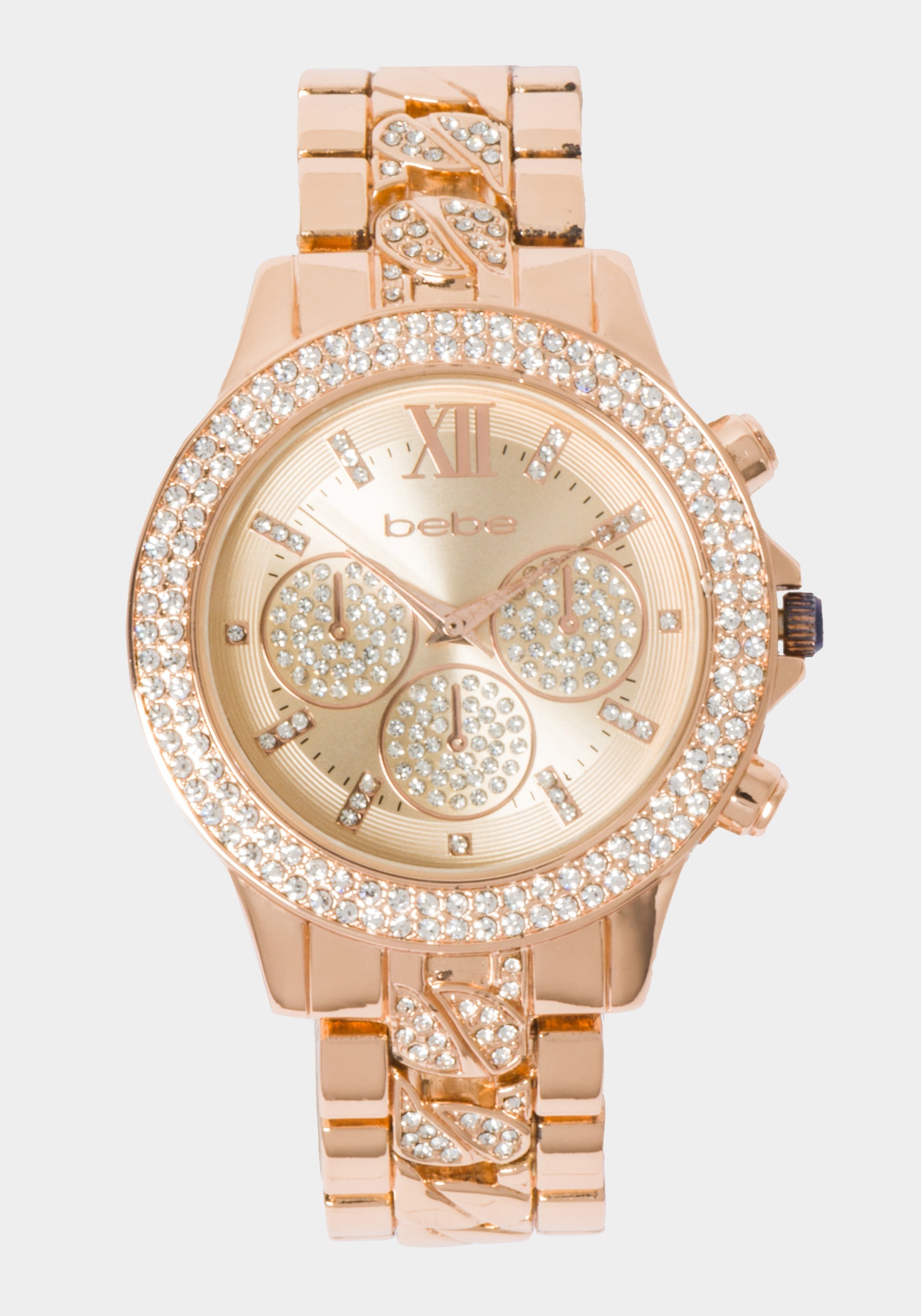 Rose Dial Crystal Bezel Watch