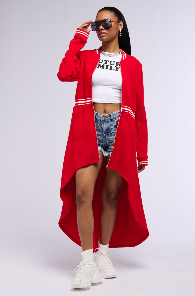 KEEP IT MOVING SCUBA TRENCH IN RED