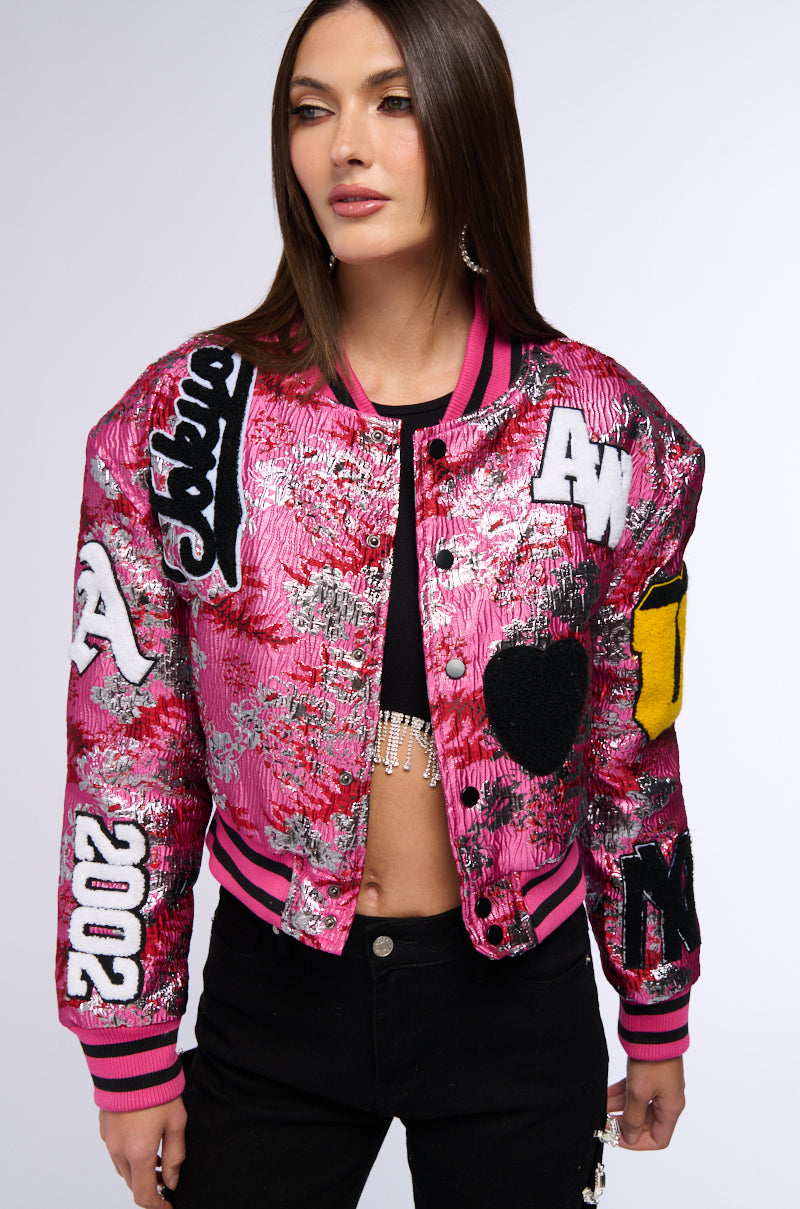 JACQUARD VARSITY BOMBER