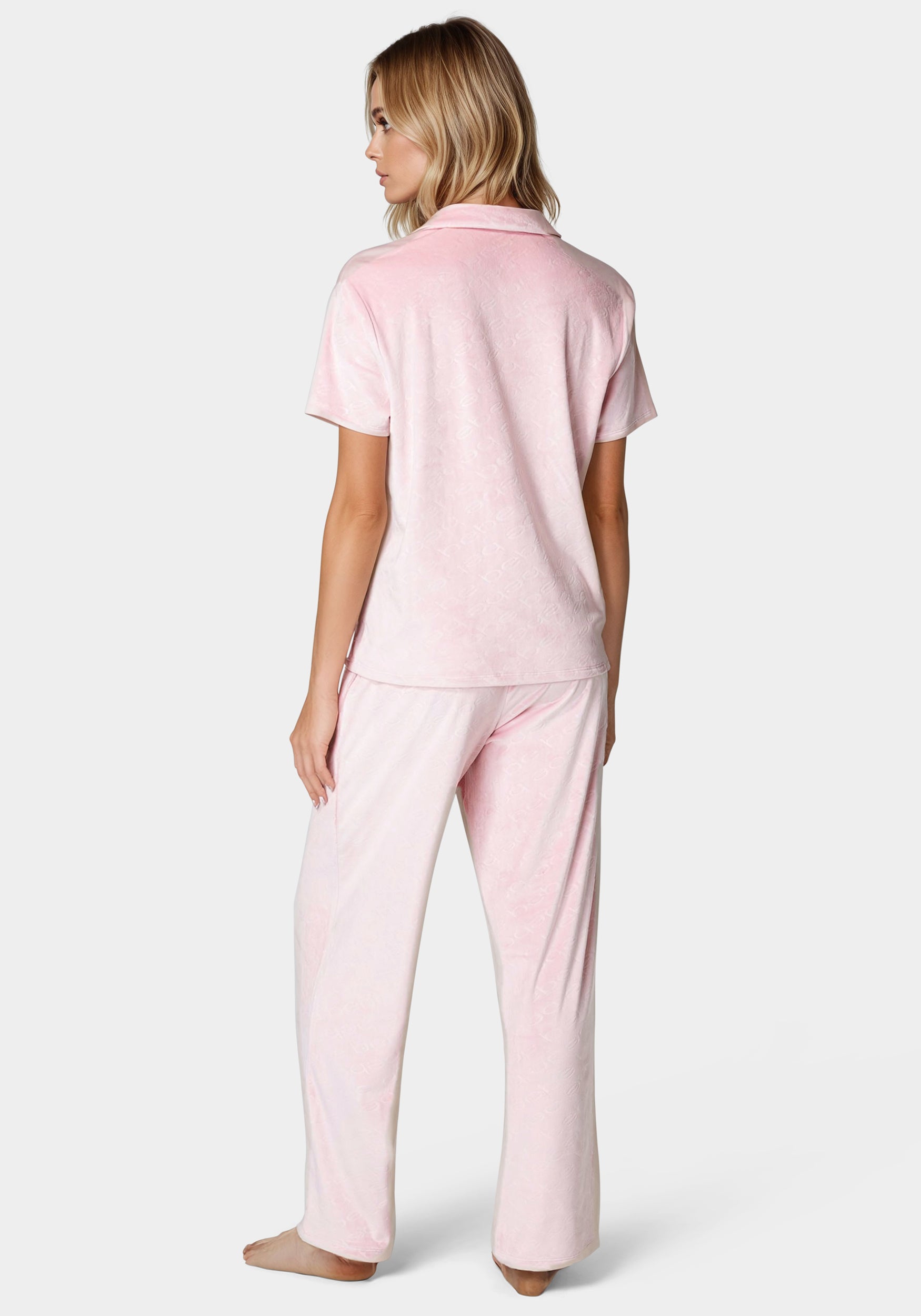 Short Sleeve Notch Collar Pant Set