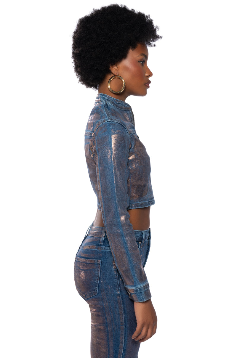 SHOW TIME METALLIC JEANS JACKET