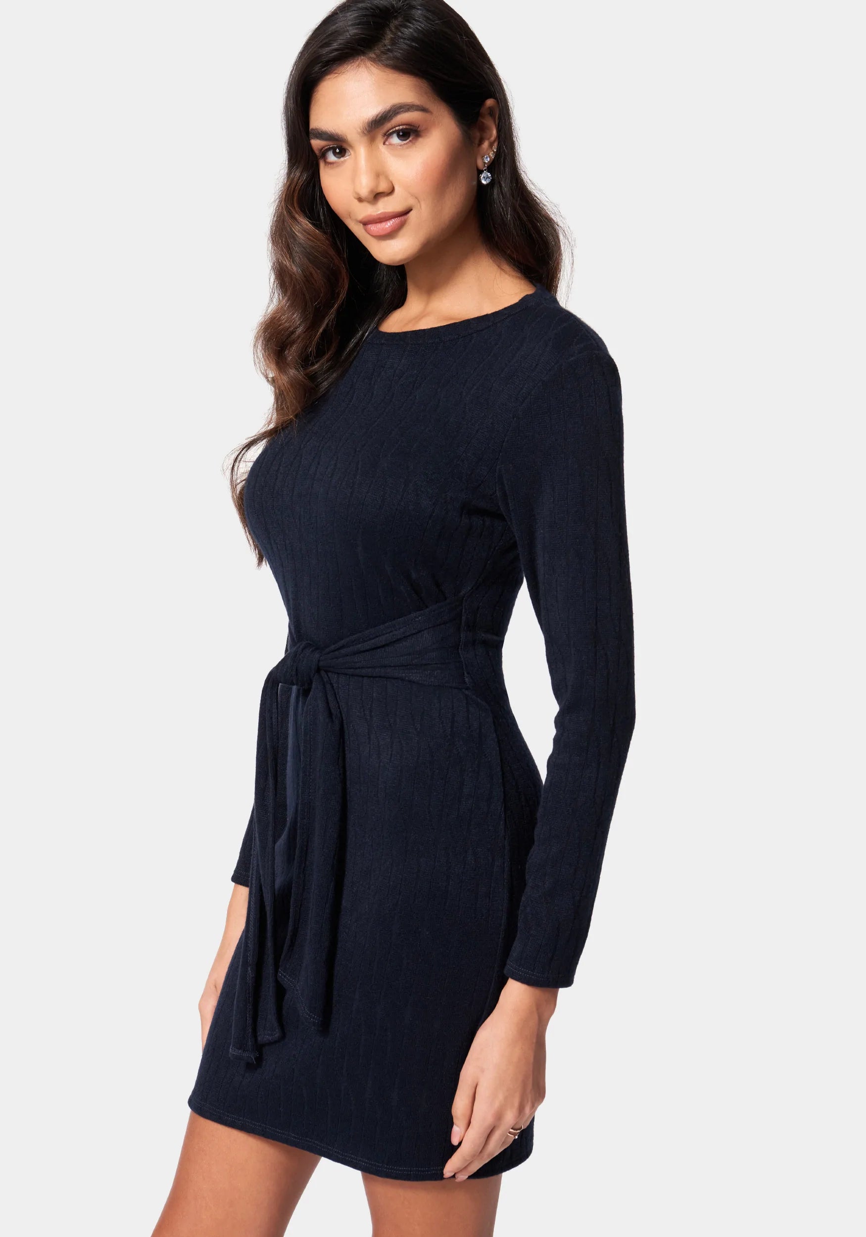 Tie Waist Cable Knit Dress