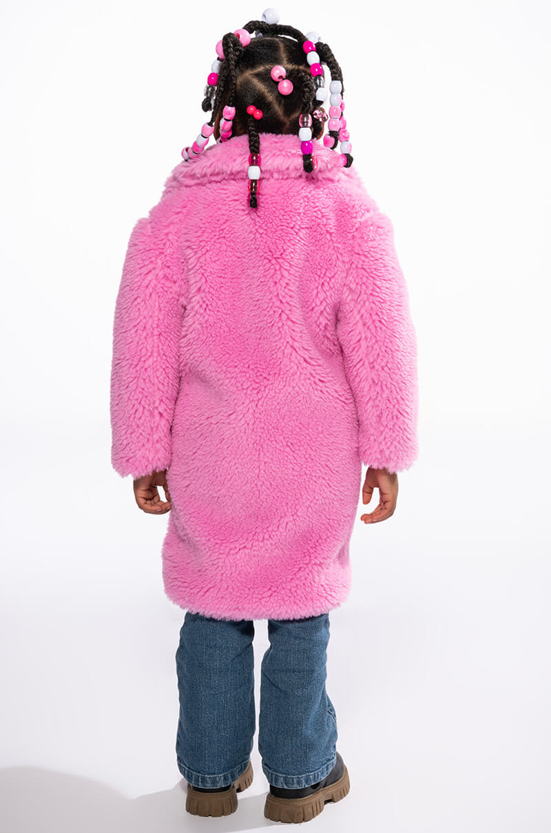 MAX LUXE PINK TEDDY KIDS COAT