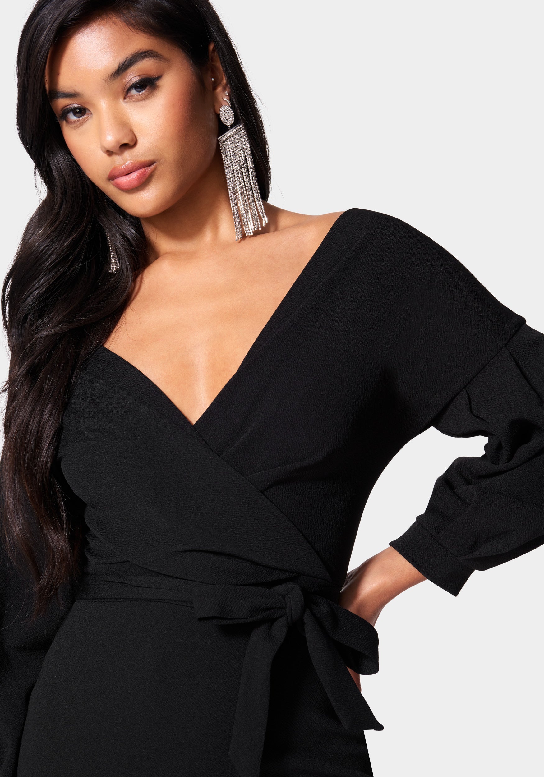 Off Shoulder Puff Sleeve Pencil Dress