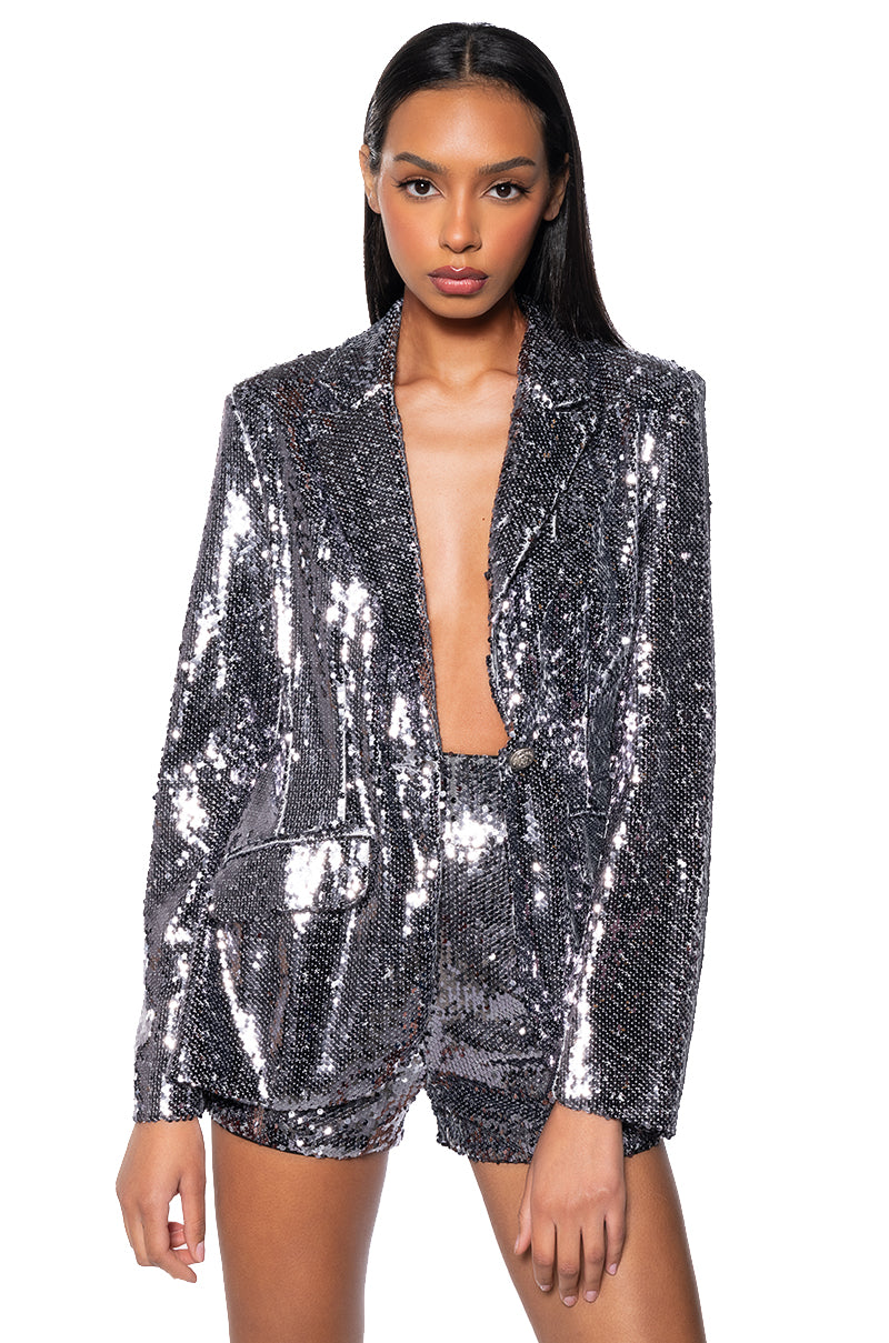 HANSEL HOLIDAY SEQUIN FITTED BLAZER