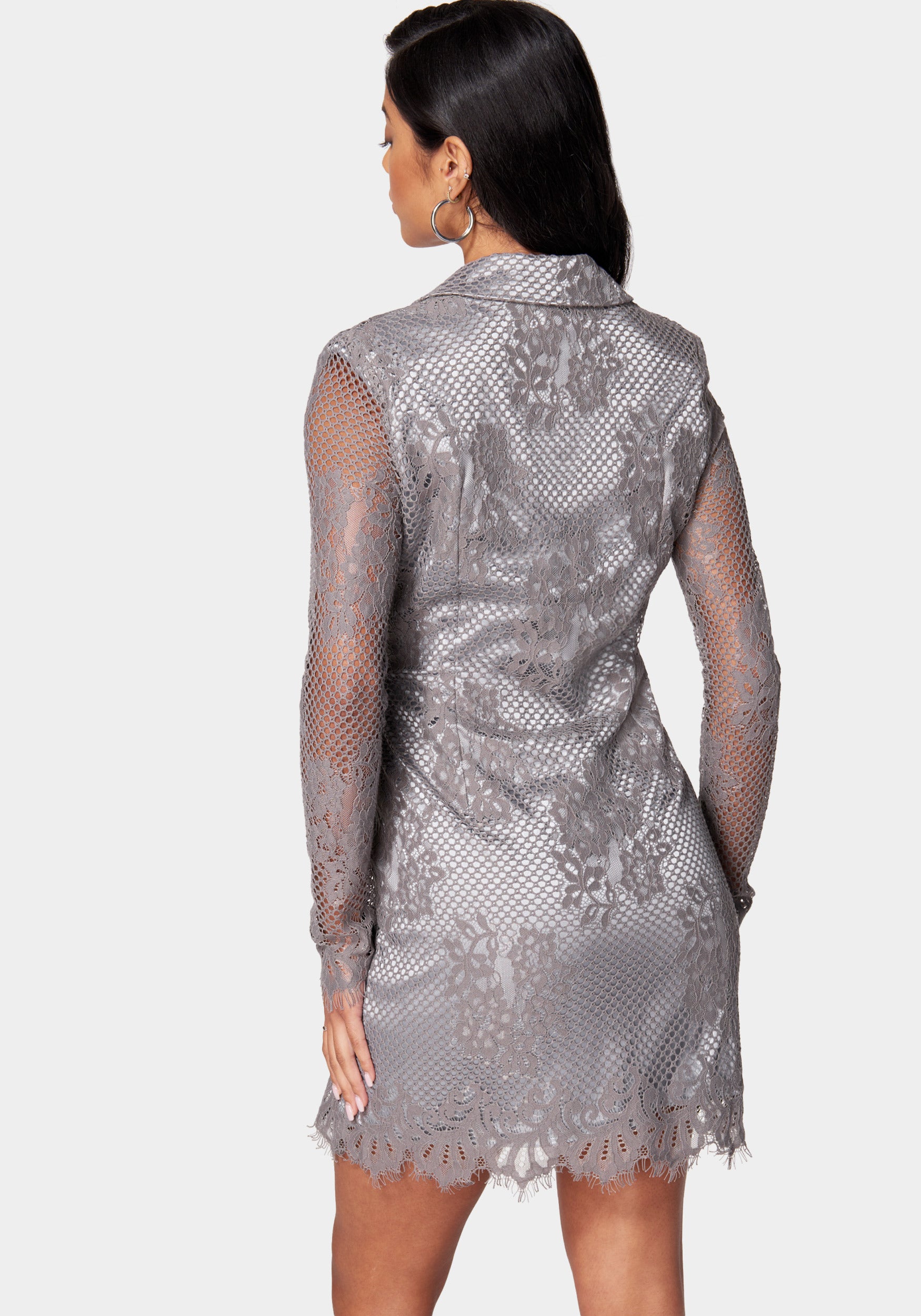 Lace Blazer Metallic Dress