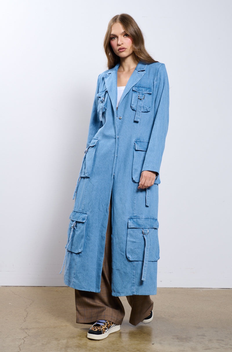 HIGH EXPECTATIONS DENIM TRENCH