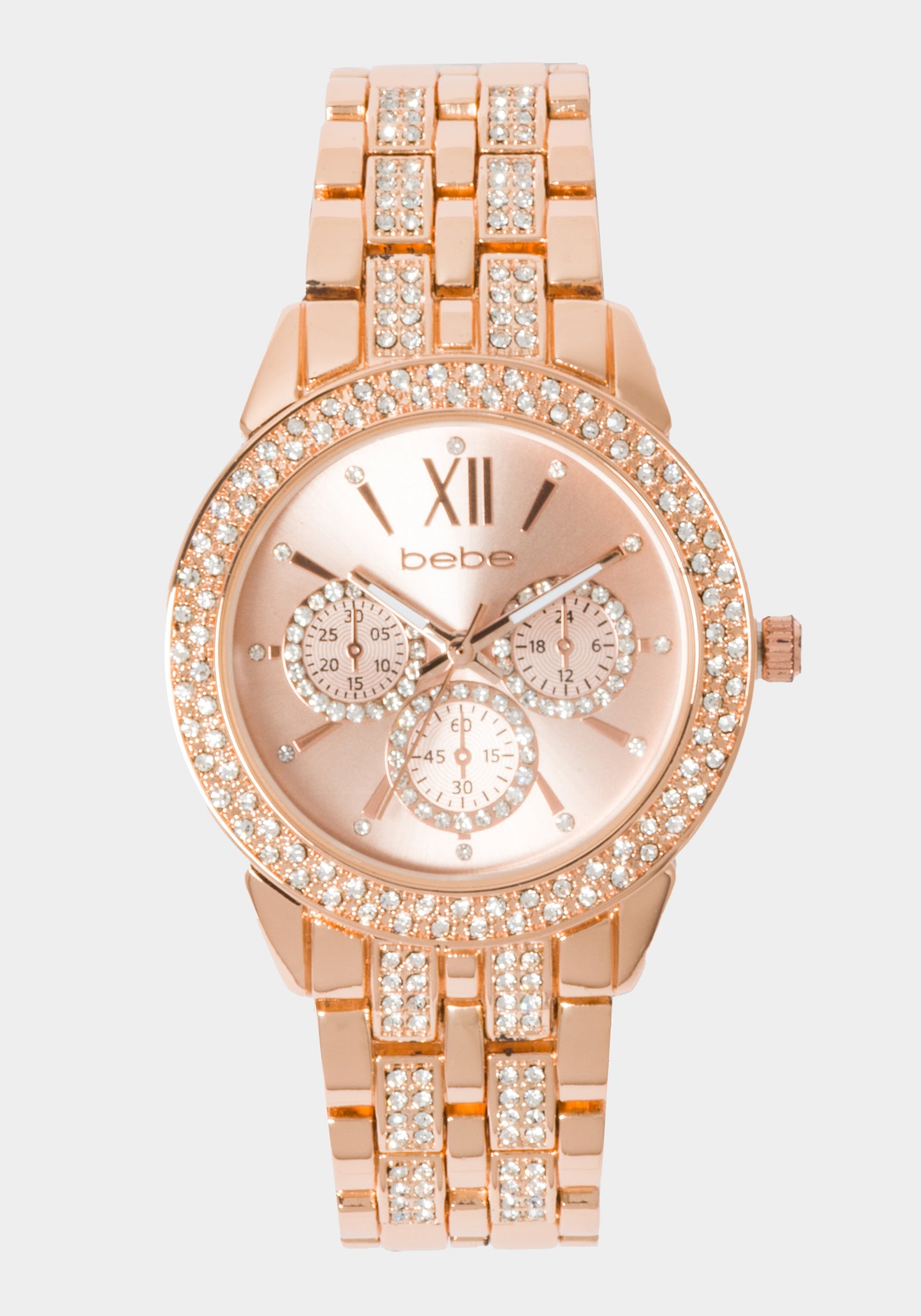 Rose Dial Crystal Bezel Watch