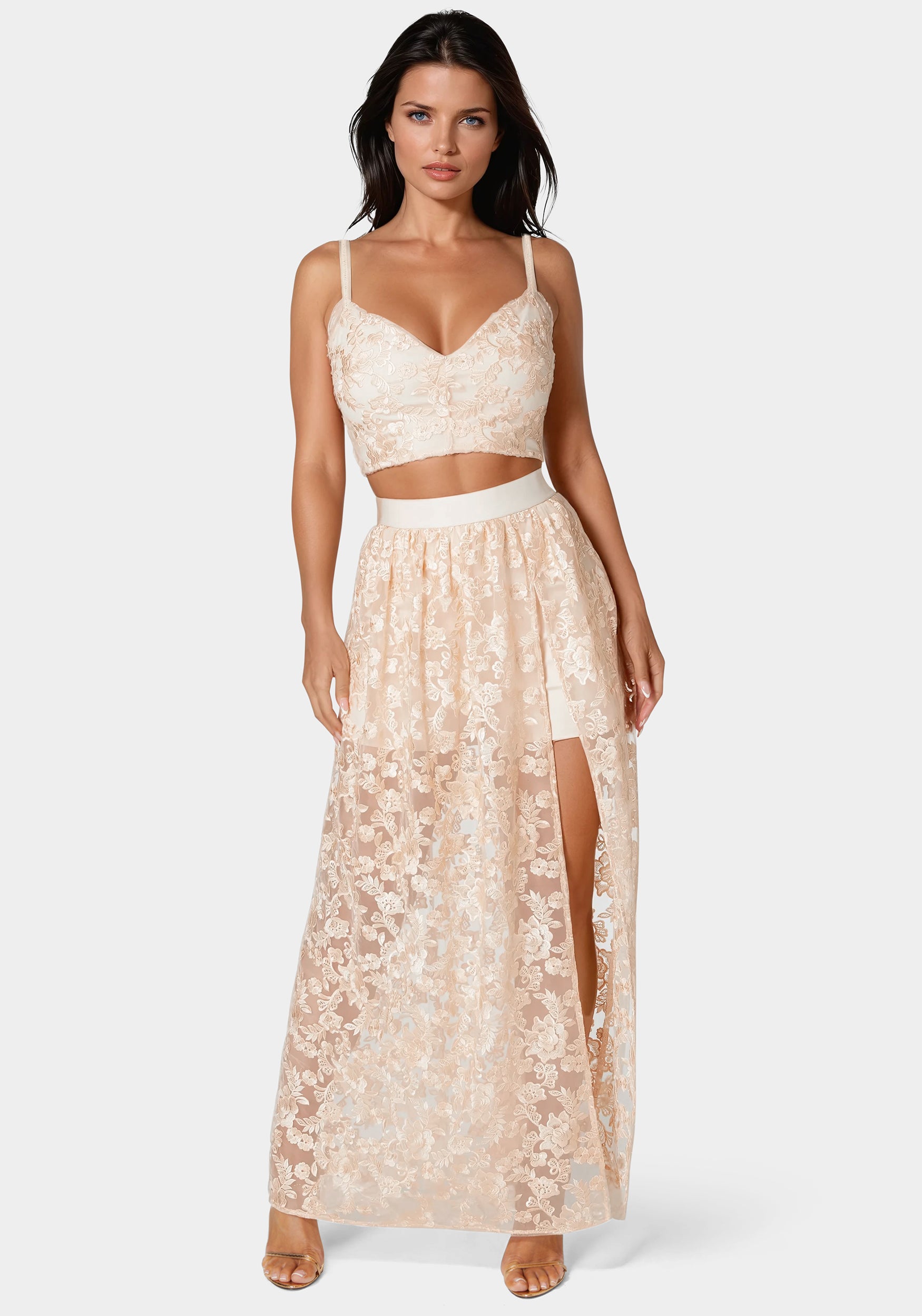 Two Piece Embroidered Gown