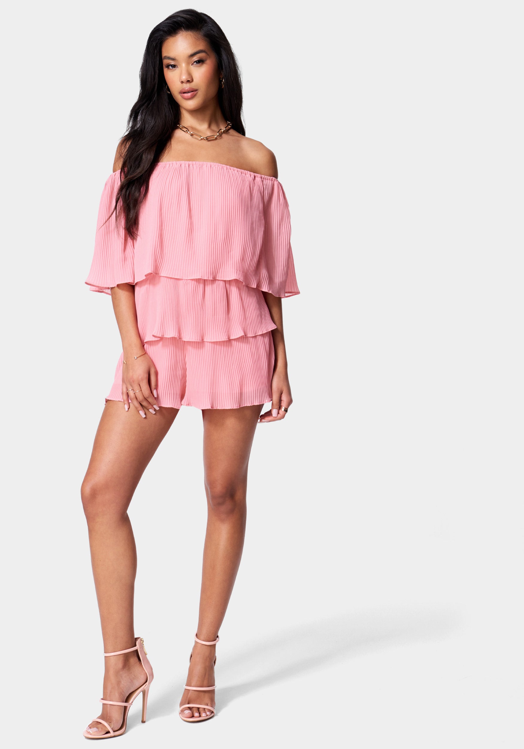 Tiered Ruffle Off Shoulder Romper