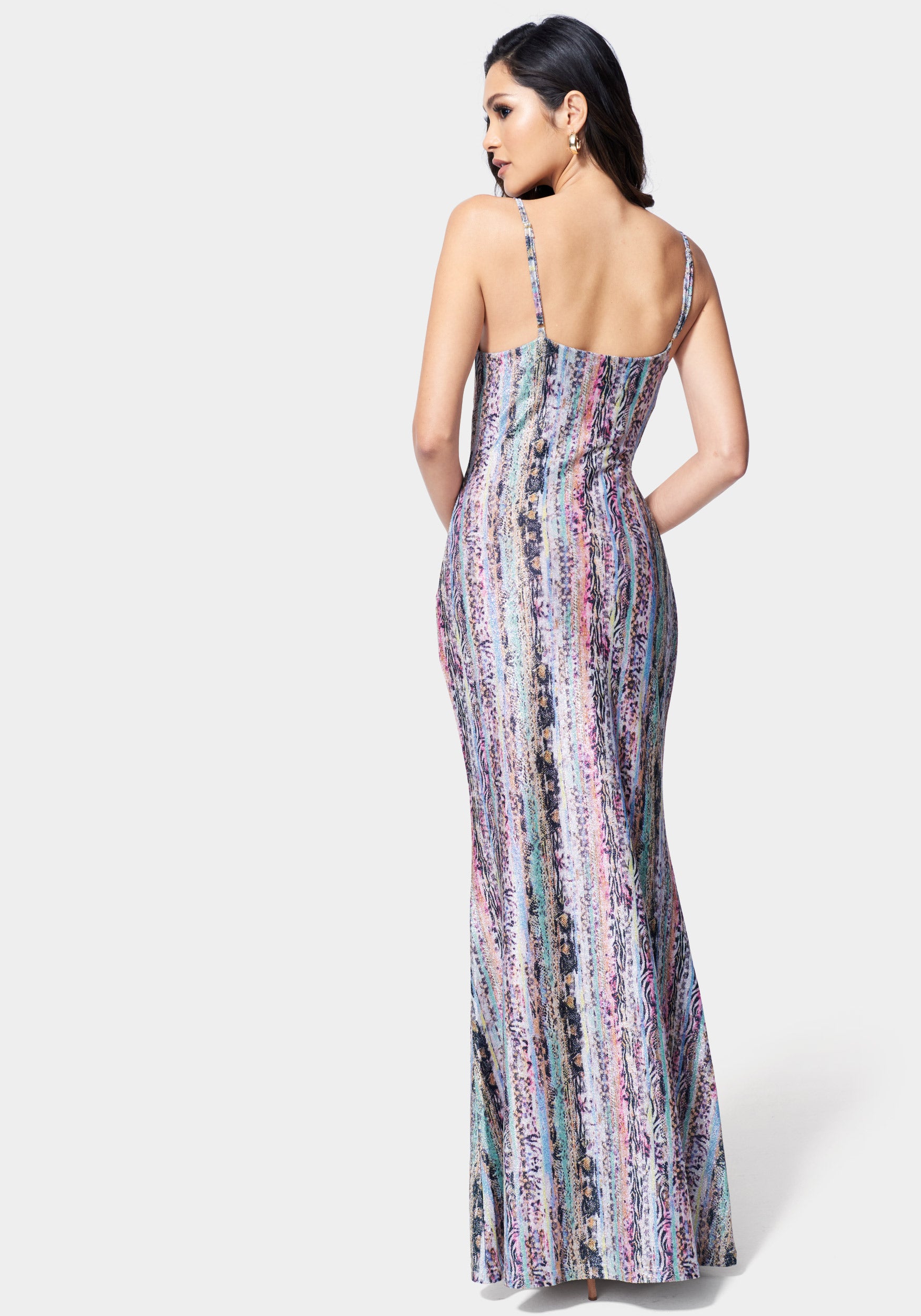 Printed Lurex Knit Gown