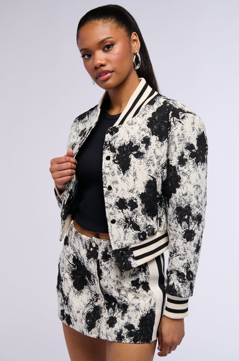 KICKBACK BROCADE BOMBER