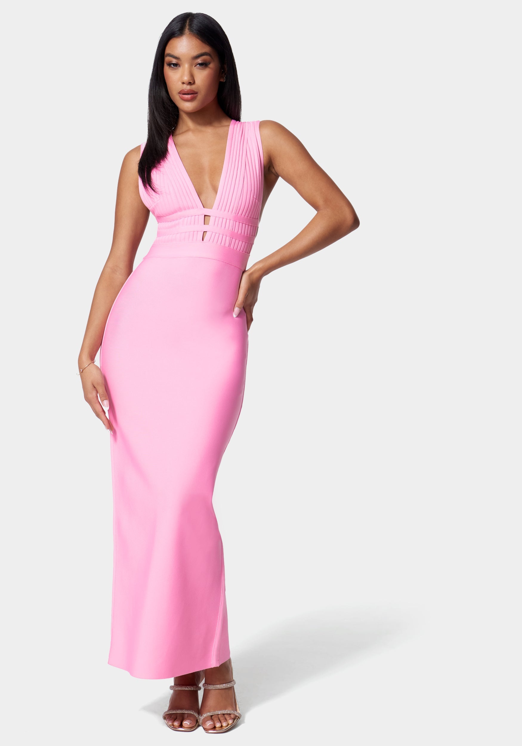 Luxe Bandage Plunge Neck Gown