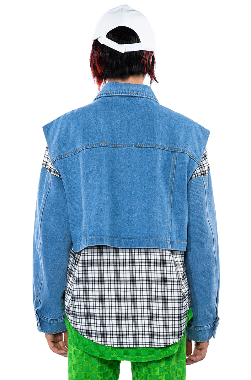 SPRING PLAIDS DENIM JACKET