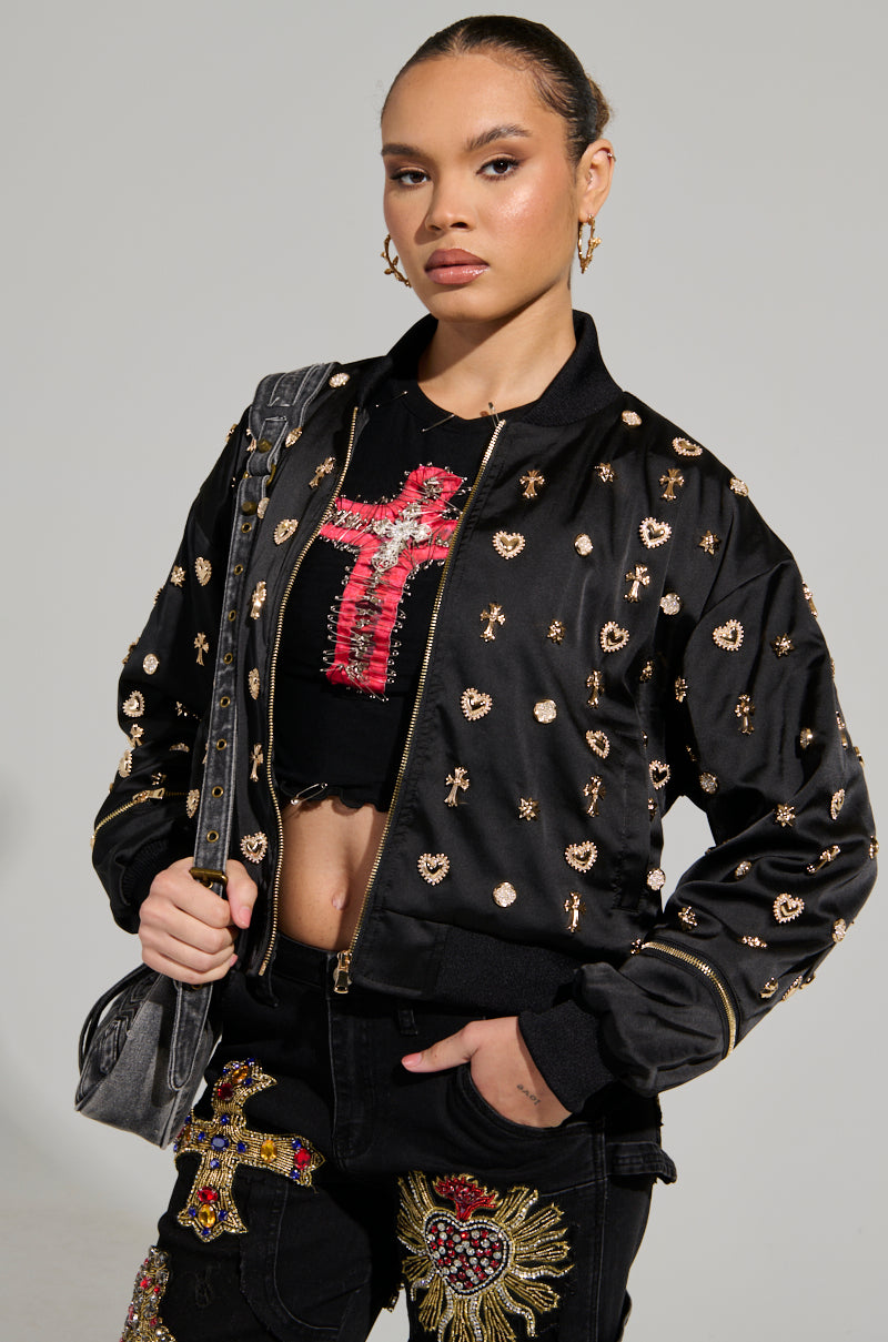 LIKE A CHARM EMBELLISHED BOMBER