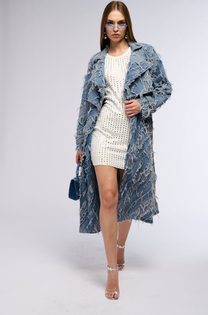 HIDDEN HILLS PATCHWORK DENIM TRENCH