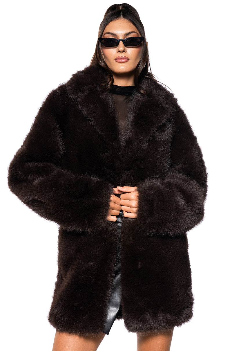 MOLLY SHORT FAUX FUR EVENING COAT